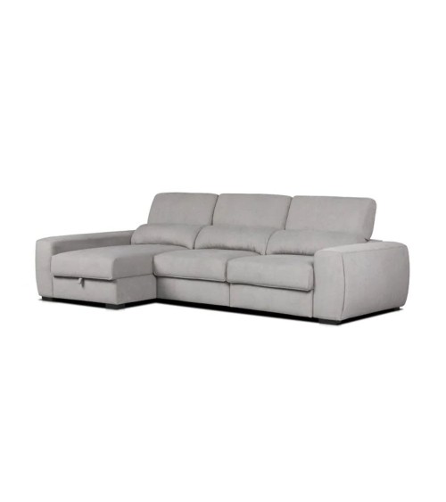 Divano Duke grigio G1312 penisola reversibile e funzione letto