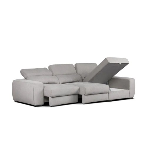 Divano Duke grigio G1312 penisola reversibile e funzione letto
