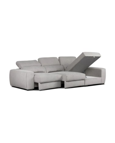 Divano Duke grigio G1312 penisola reversibile e funzione letto