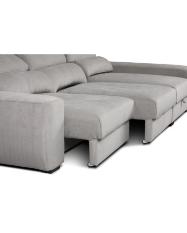 Divano Duke grigio G1312 penisola reversibile e funzione letto