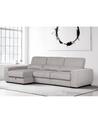 Divano Duke grigio G1312 penisola reversibile e funzione letto