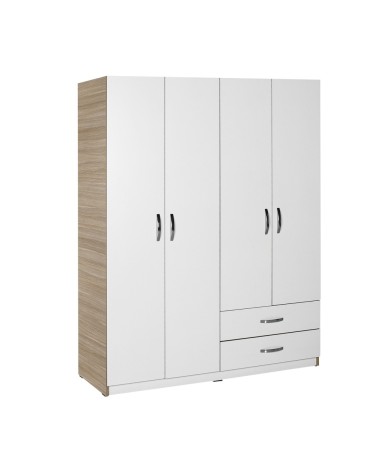 Armadio TPGR422023 bianco 4 ante e 2 cassetti 120x170x40