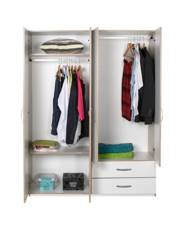 Armadio TPGR422023 bianco 4 ante e 2 cassetti 120x170x40