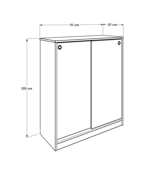 Scarpiera ADR322OAK2023 rovere ante scorrevoli e 4 ripiani