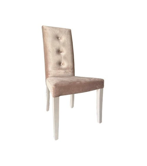 Sedia Montecarlo 3 bottoni velluto tortora set 2 pezzi