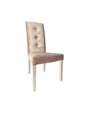 Sedia Montecarlo 3 bottoni velluto tortora set 2 pezzi