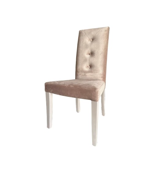 Sedia Montecarlo 3 bottoni velluto tortora set 2 pezzi