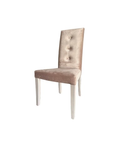 Sedia Montecarlo 3 bottoni velluto tortora set 2 pezzi
