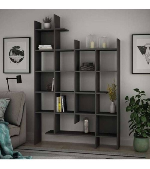Libreria Manco antracite 6 ripiani 122x25.5x188H