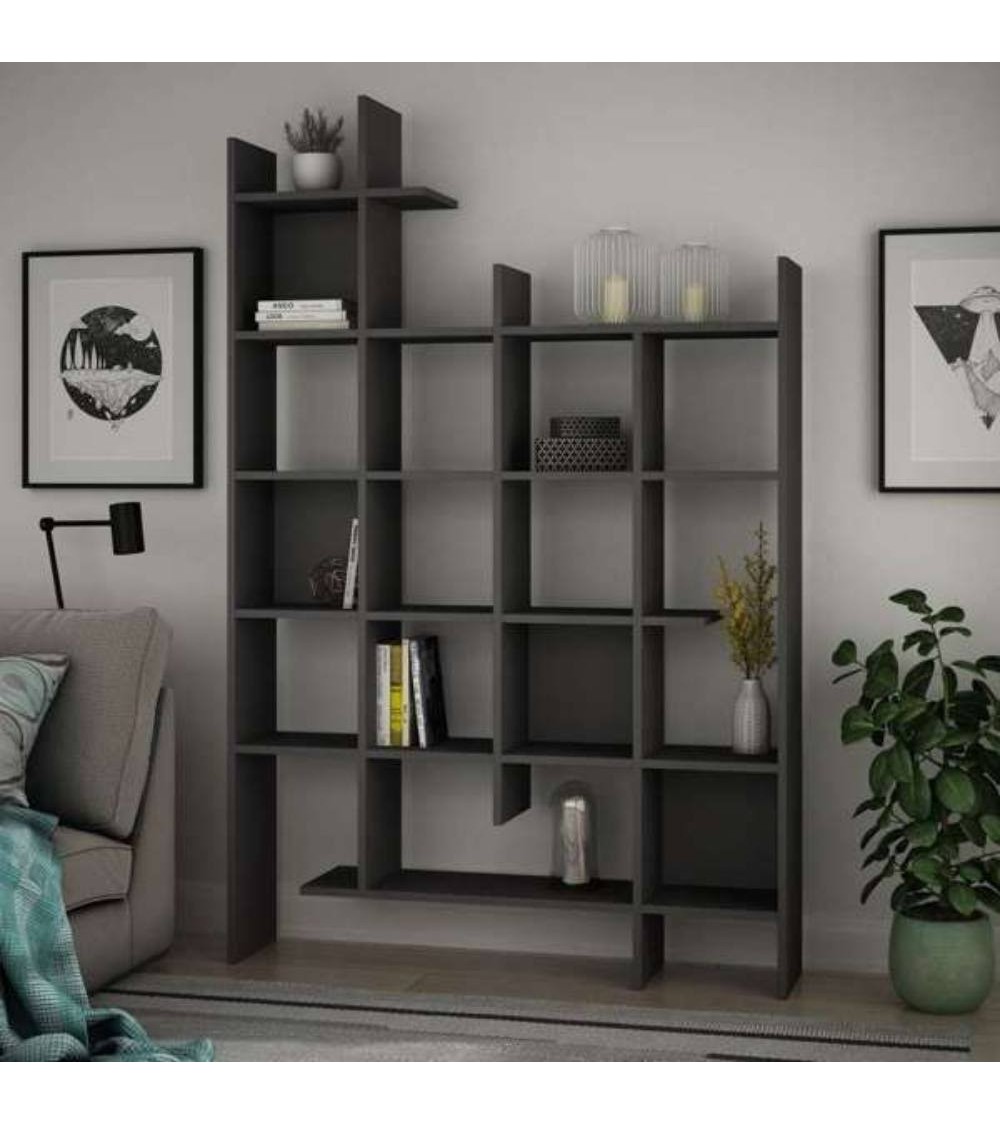 Libreria Manco antracite 6 ripiani 122x25.5x188H