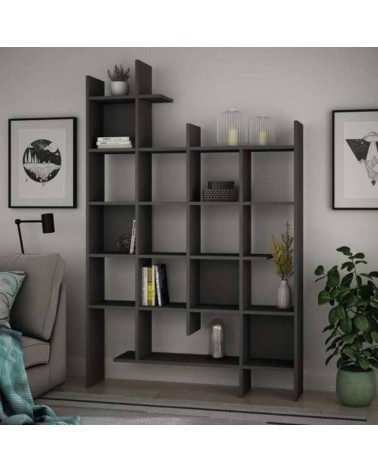 Libreria Manco antracite 6 ripiani 122x25.5x188H