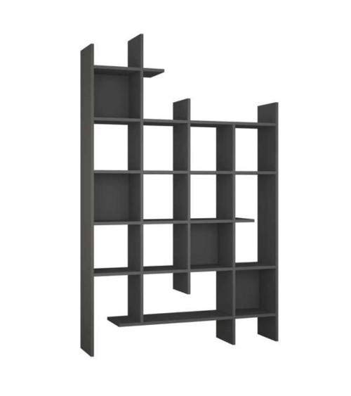 Libreria Manco antracite 6 ripiani 122x25.5x188H