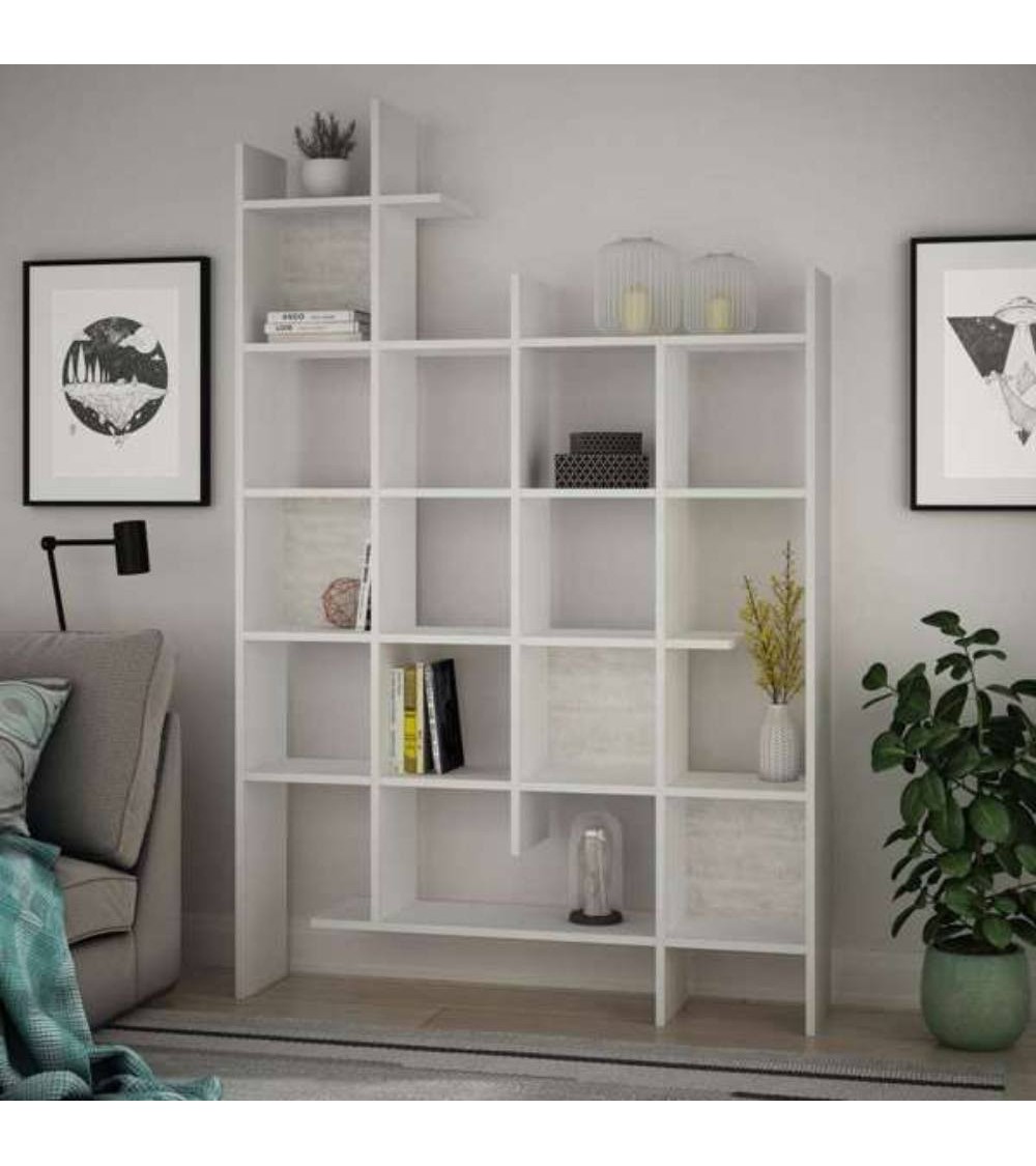 Libreria Manco bianca 6 ripiani 122x25.5x188H