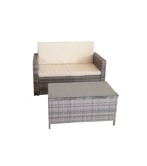 Salotto da giardino WRS066G rattan grigio WRS066G