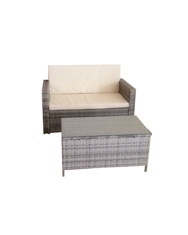 Salotto da giardino WRS066G rattan grigio WRS066G