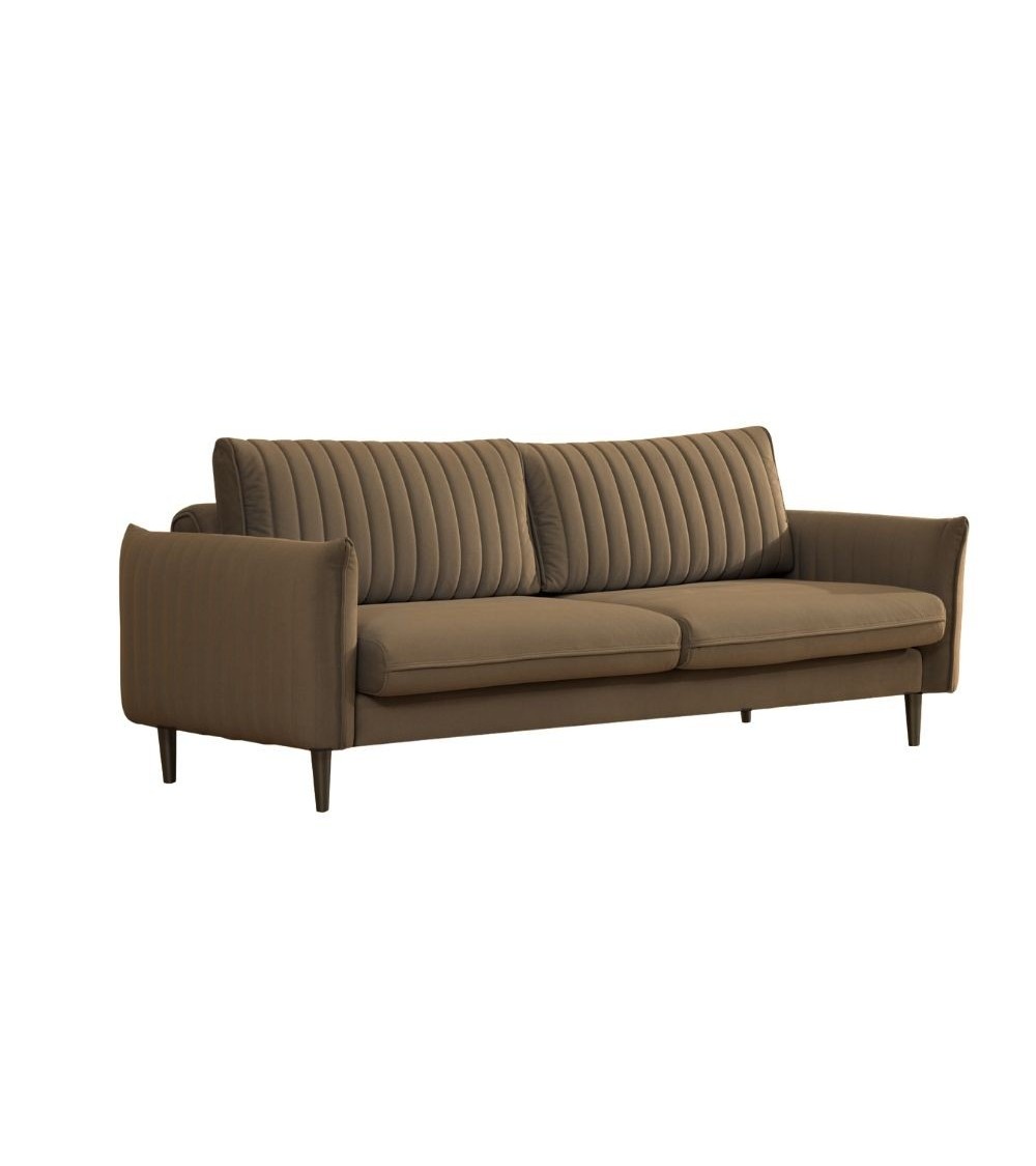 Divano Abra marrone chiaro Milano 05 3 posti funzione letto