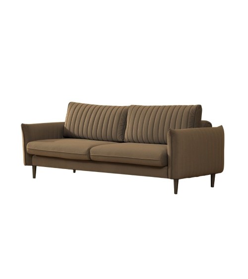 Divano Abra marrone chiaro Milano 05 3 posti funzione letto