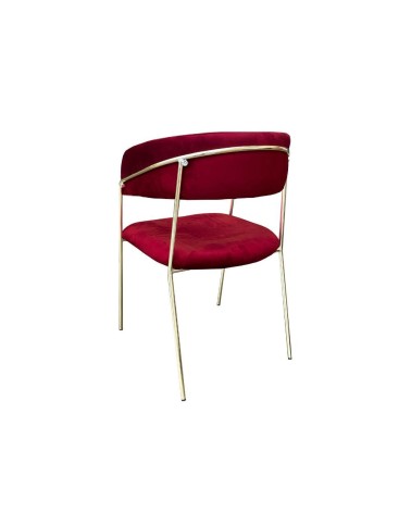 Sedia Key tessuto rosso scuro e struttura oro set 4 pezzi