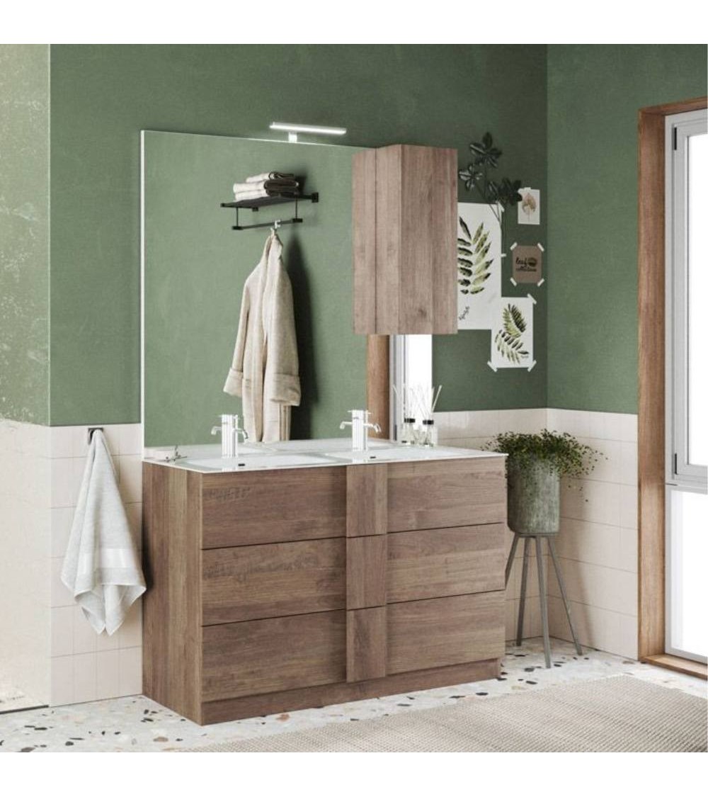 Mobile bagno Salemi120 doppia vasca rovere mercure
