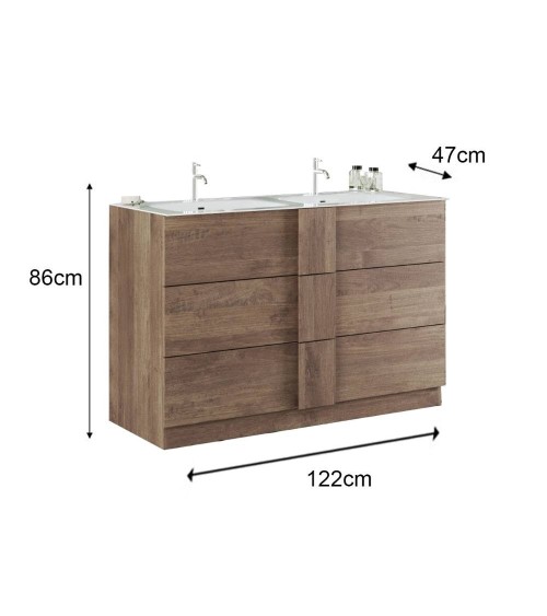 Mobile bagno Salemi120 doppia vasca rovere mercure