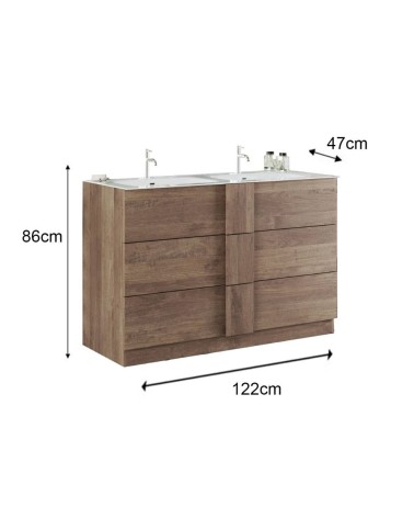 Mobile bagno Salemi120 doppia vasca rovere mercure