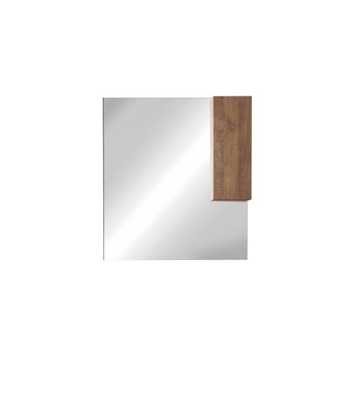 Specchio bagno con pensile Salemi 100x110h e lampada LED rovere mercure