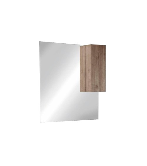 Specchio bagno con pensile Salemi 100x110h e lampada LED rovere mercure