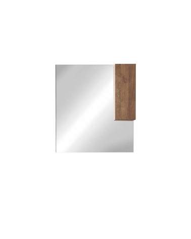 Specchio bagno con pensile Salemi 80x110h e lampada LED rovere mercure