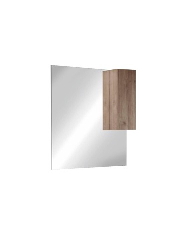 Specchio bagno con pensile Salemi 80x110h e lampada LED rovere mercure