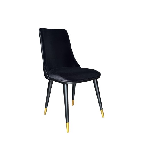 Sedia da pranzo Akustik Simphony velluto nero set 2 pezzi