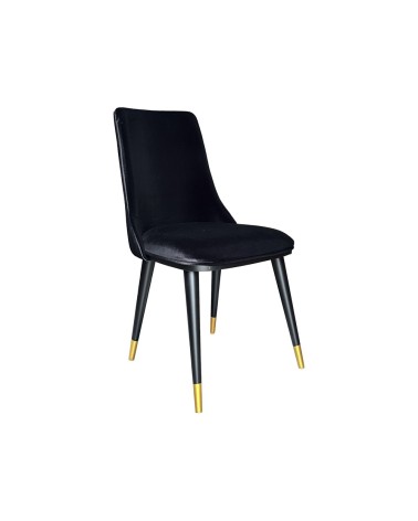 Sedia da pranzo Akustik Simphony velluto nero set 2 pezzi