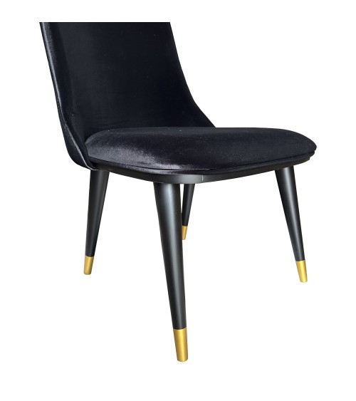 Sedia da pranzo Akustik Simphony velluto nero set 2 pezzi