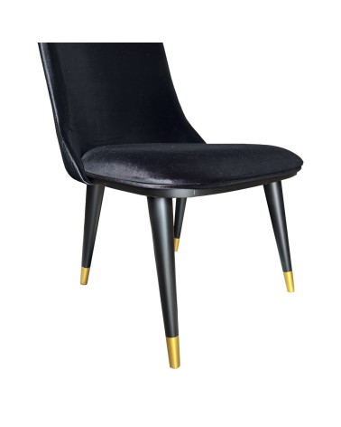 Sedia da pranzo Akustik Simphony velluto nero set 2 pezzi