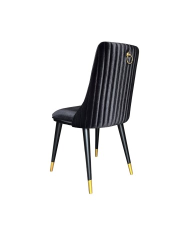 Sedia da pranzo Akustik Simphony velluto nero set 2 pezzi