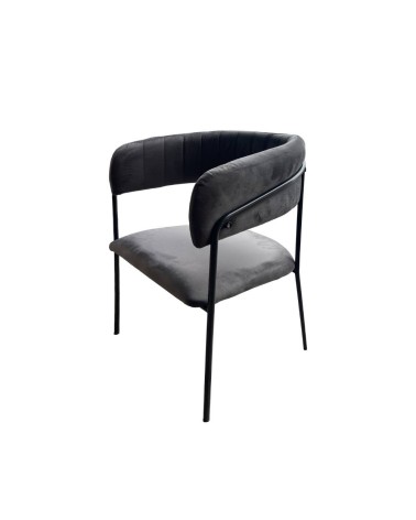 Sedia Key tessuto grigio fumè e struttura antracite set 4 pezzi