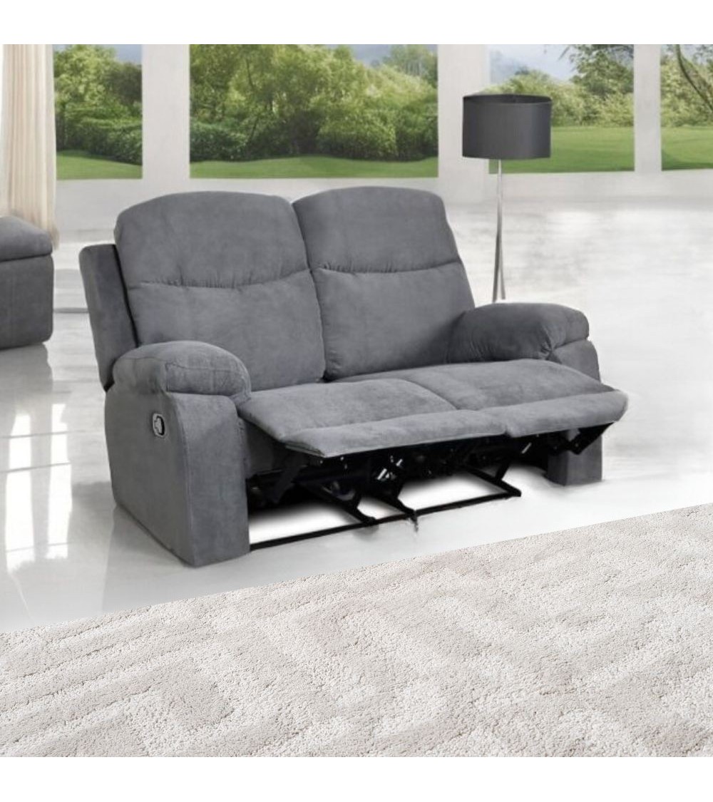 Divano Chicago 2 posti reclinabile grigio Twist 20