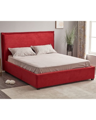 Letto matrimoniale Neso contenitore tessuto rosso
