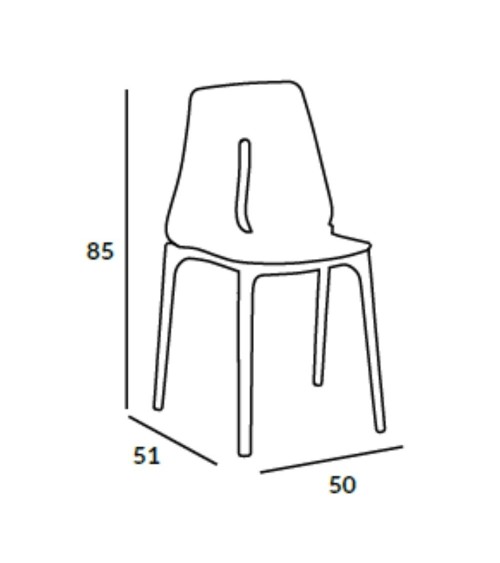 Sedia Oblong polipropilene antracite set 4 pezzi