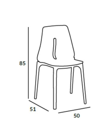 Sedia Oblong polipropilene antracite set 4 pezzi