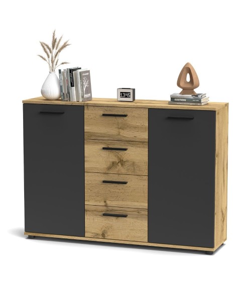 Credenza Berno colore rovere wotan e antracite