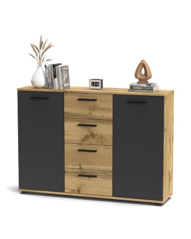 Credenza Berno colore rovere wotan e antracite