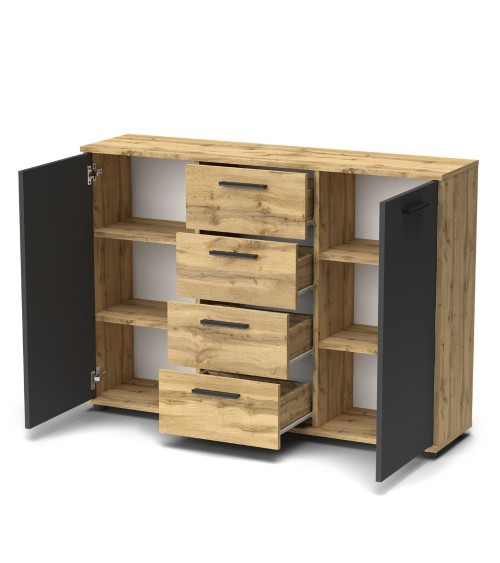 Credenza Berno colore rovere wotan e antracite