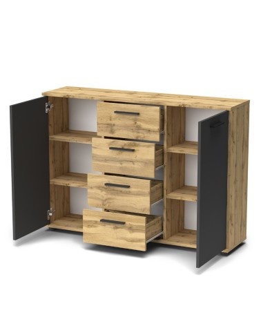 Credenza Berno colore rovere wotan e antracite