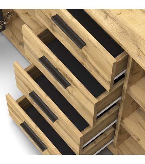 Credenza Berno colore rovere wotan e antracite
