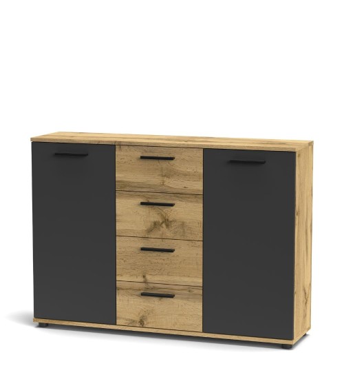 Credenza Berno colore rovere wotan e antracite