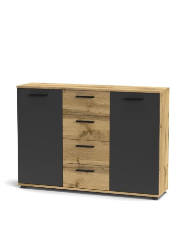 Credenza Berno colore rovere wotan e antracite