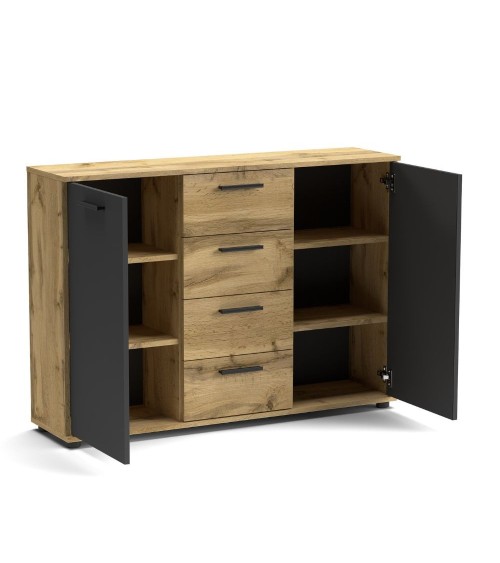 Credenza Berno colore rovere wotan e antracite