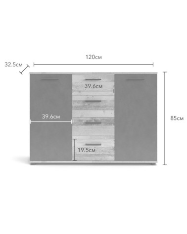 Credenza Berno colore rovere wotan e antracite