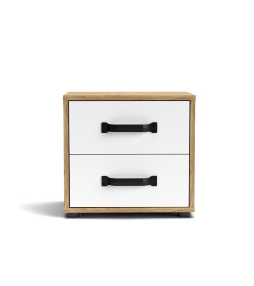 Comodino Mosso MO1 colore rovere e bianco