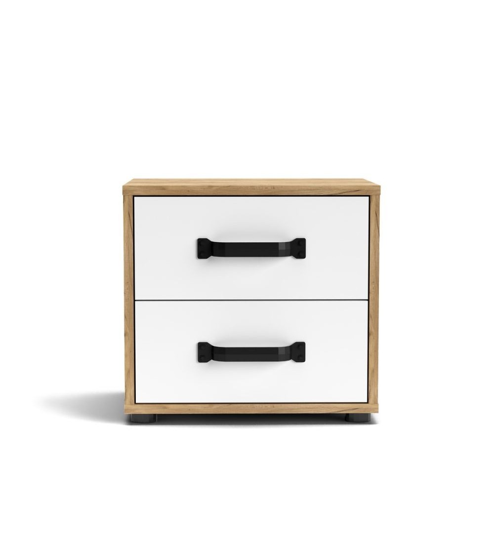 Comodino Mosso MO1 colore rovere e bianco